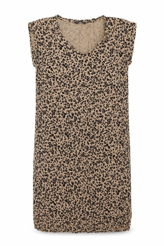 Marks and Spencer Womens Brown Animal Print Viscose Shift Size 10 Round Neck Pullover