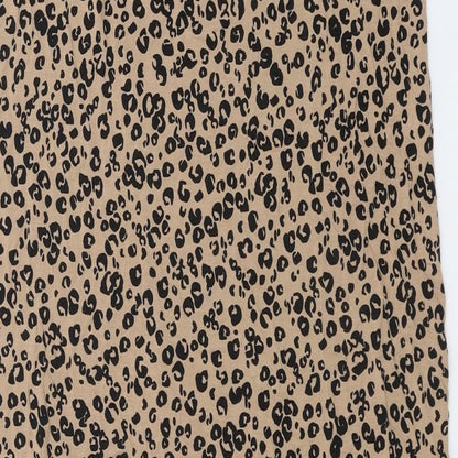 Marks and Spencer Womens Brown Animal Print Viscose Shift Size 10 Round Neck Pullover