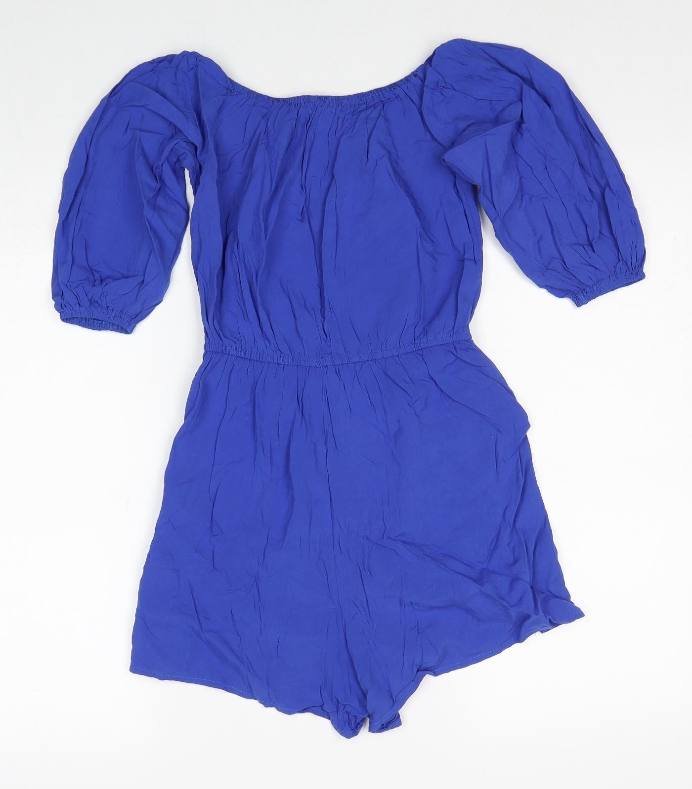 Quiz Womens Blue Polyester Playsuit One-Piece Size 6 Pullover