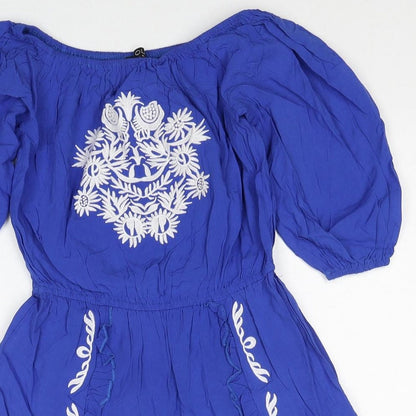 Quiz Womens Blue Polyester Playsuit One-Piece Size 6 Pullover