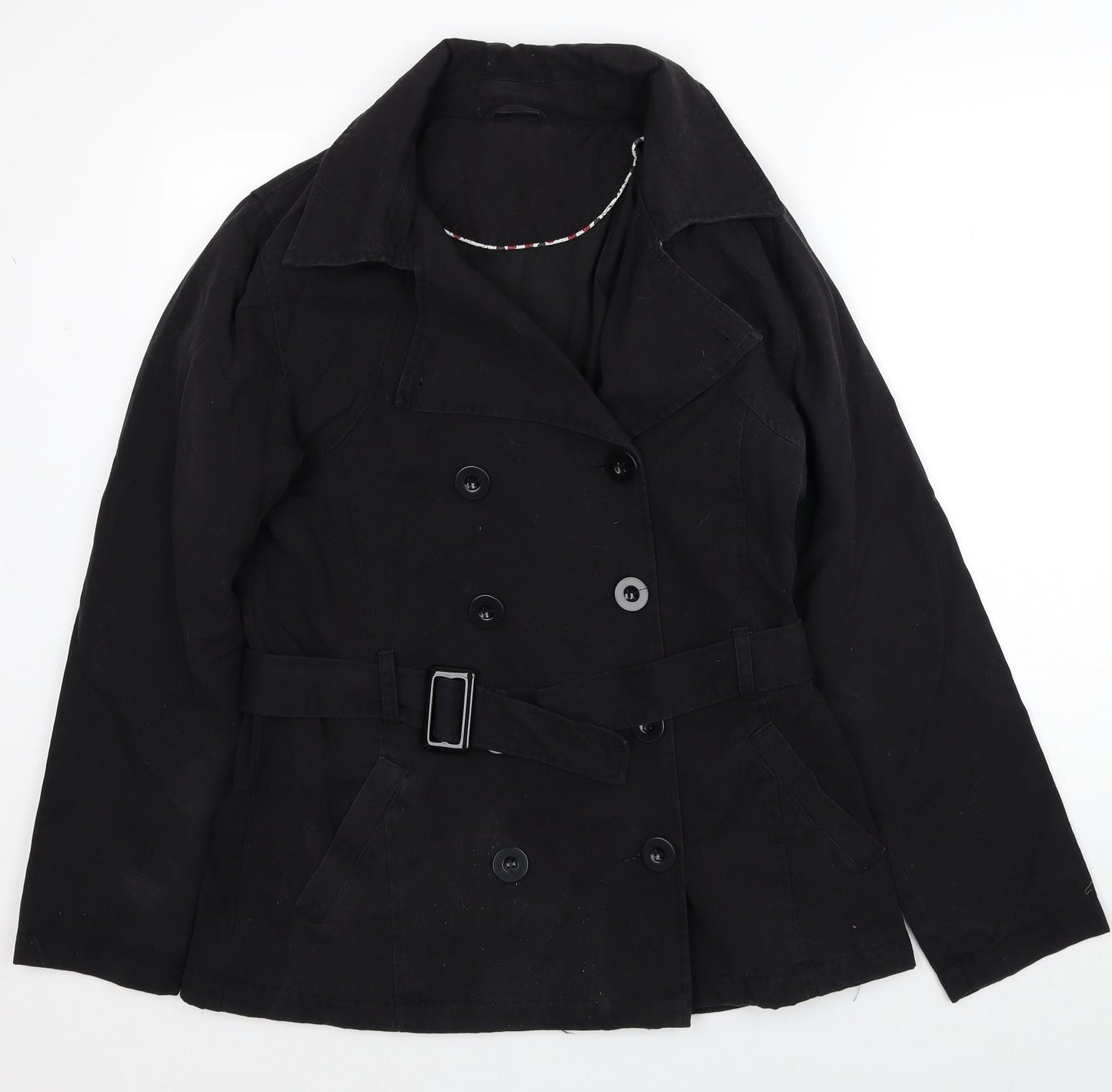 F&F Womens Black Pea Coat Coat Size 14 Button
