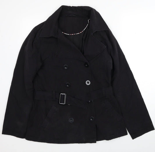 F&F Womens Black Pea Coat Coat Size 14 Button