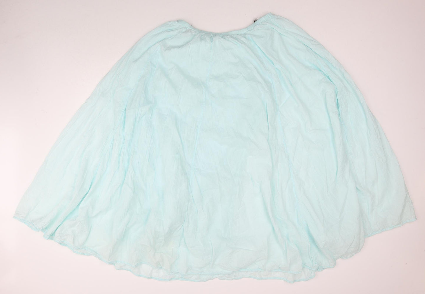 EAST Womens Blue Cotton A-Line Skirt Size 14