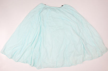 EAST Womens Blue Cotton A-Line Skirt Size 14