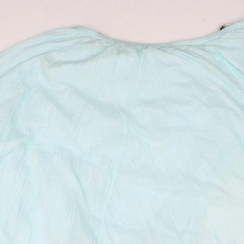 EAST Womens Blue Cotton A-Line Skirt Size 14