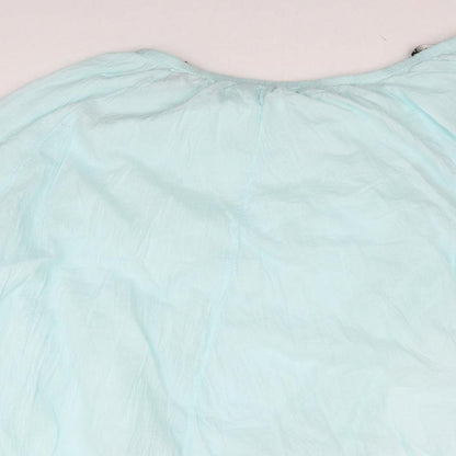 EAST Womens Blue Cotton A-Line Skirt Size 14