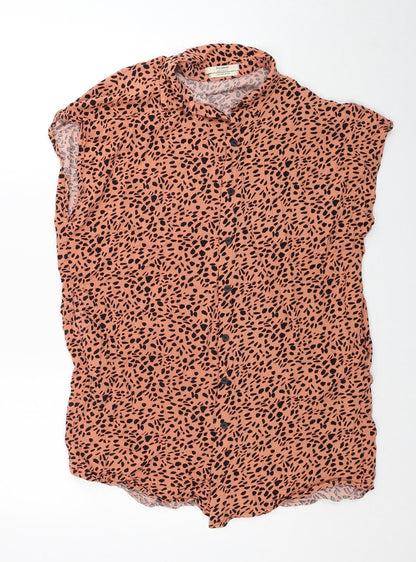 Womens UK Size L Pull&Bear Red Basic Tank