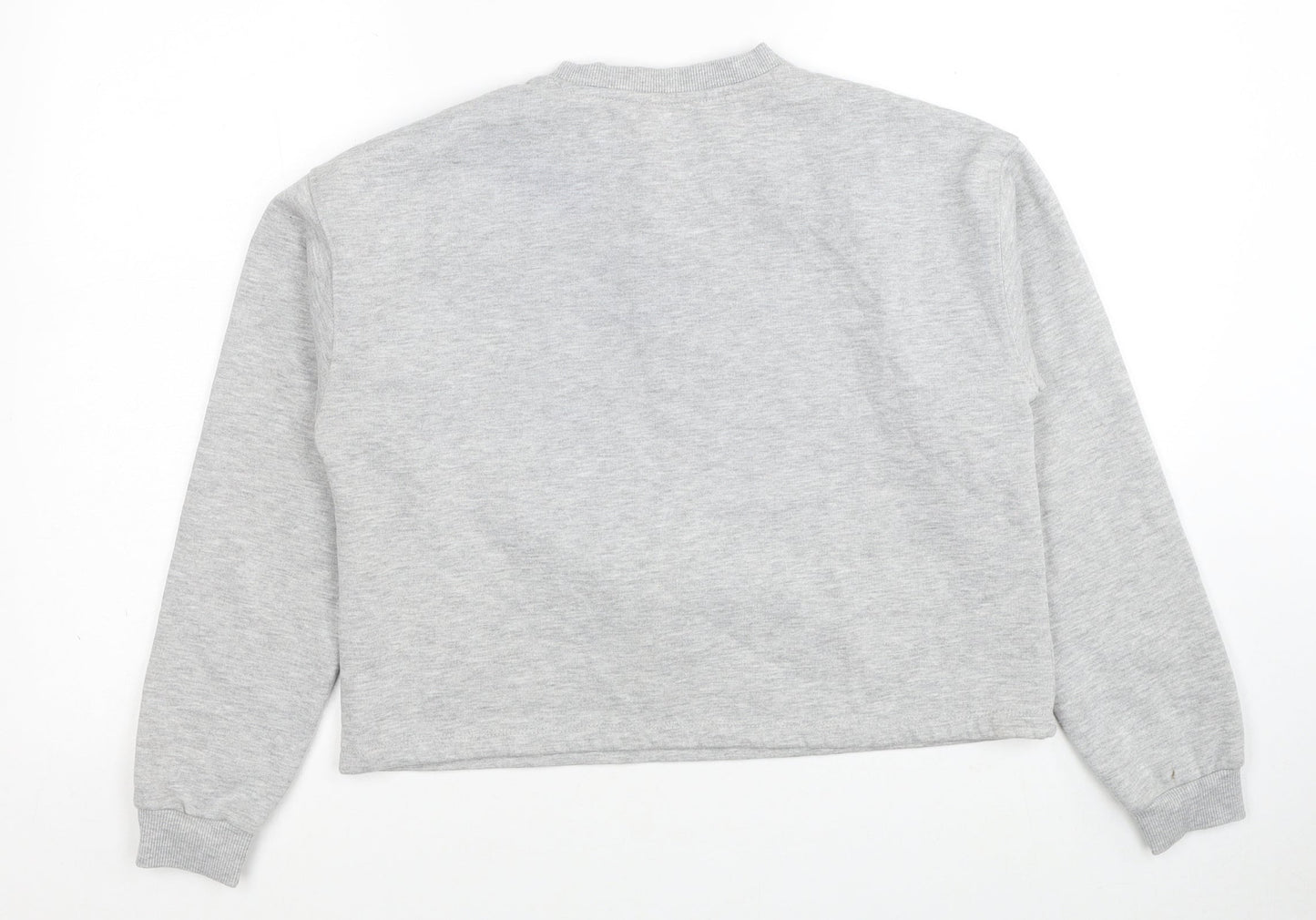 Lipsy Girls Grey Cotton Pullover Sweatshirt Size 13-14 Years Pullover - Christmas Pom Pom Detail