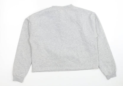 Lipsy Girls Grey Cotton Pullover Sweatshirt Size 13-14 Years Pullover - Christmas Pom Pom Detail