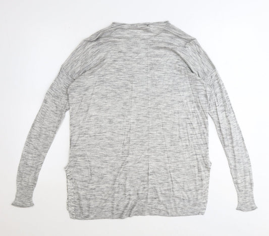 H&M Womens Grey Polyester Basic Blouse Size S Scoop Neck