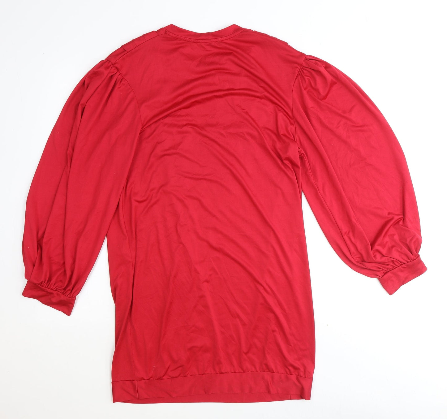 Zara Womens Red Polyester Shift Size 18 Round Neck Pullover