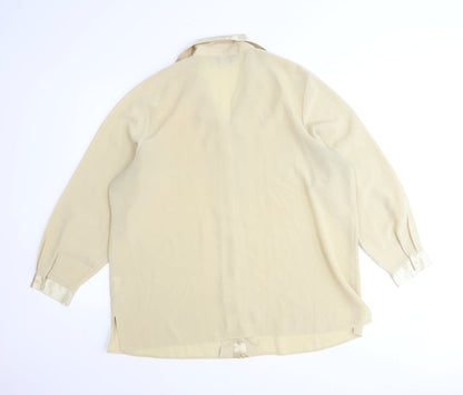 Collections Womens Beige Polyester Basic Button-Up Size 22 Collared
