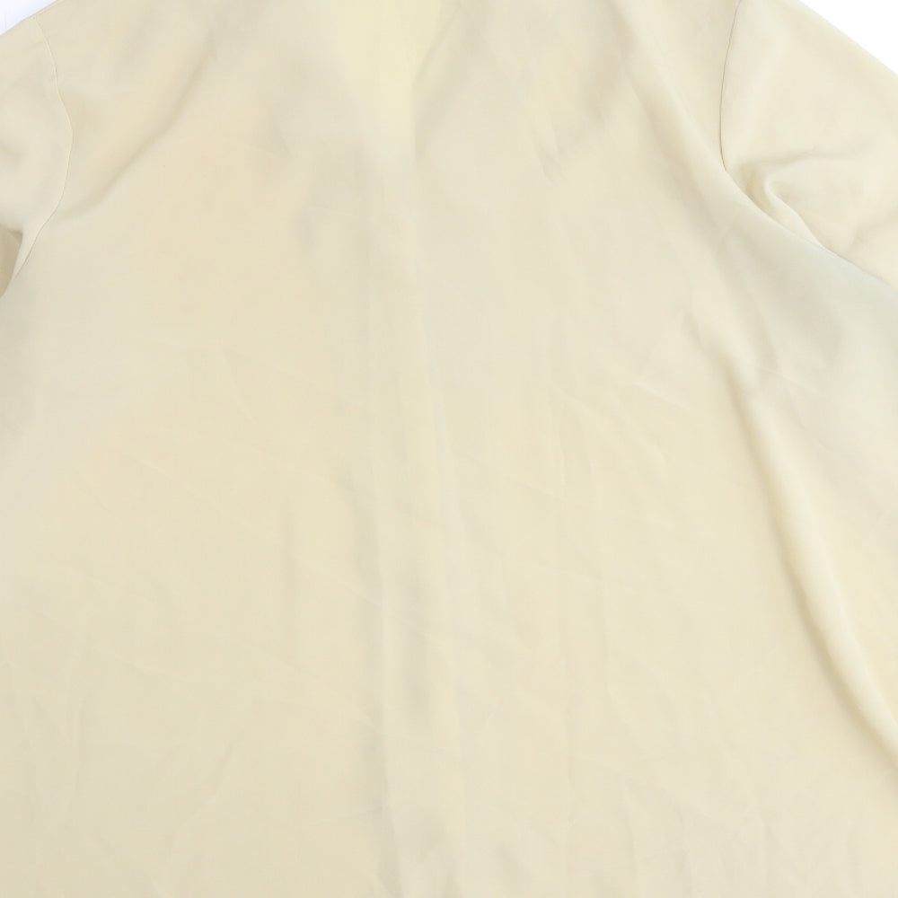 Collections Womens Beige Polyester Basic Button-Up Size 22 Collared