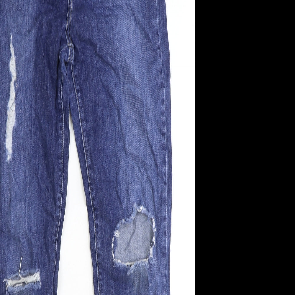 Brooke Womens Blue Cotton Straight Jeans Size 29 in Slim Zip
