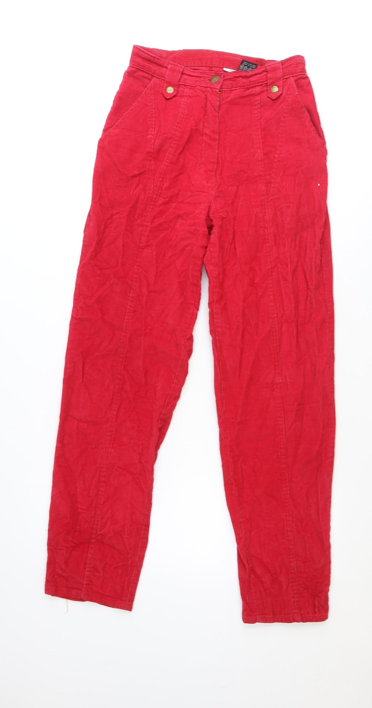 Simon Mens Red Cotton Trousers Size 27 in Regular Tie