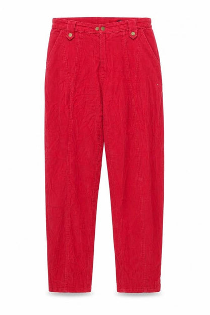 Simon Mens Red Cotton Trousers Size 27 in Regular Tie