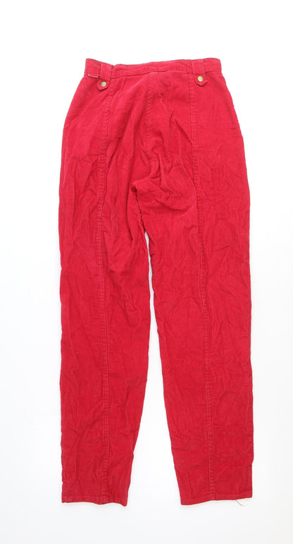 Simon Mens Red Cotton Trousers Size 27 in Regular Tie