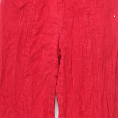 Simon Mens Red Cotton Trousers Size 27 in Regular Tie