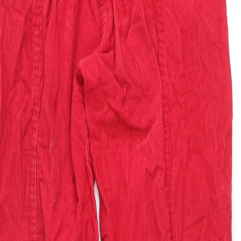 Simon Mens Red Cotton Trousers Size 27 in Regular Tie