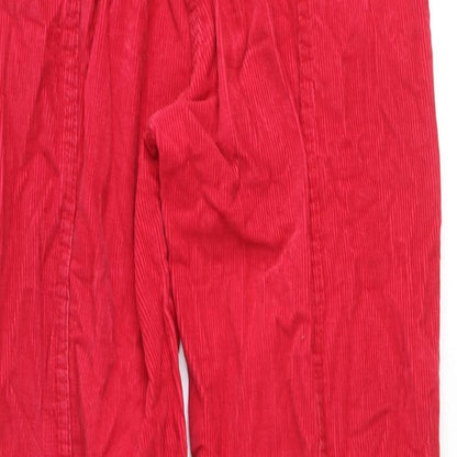 Simon Mens Red Cotton Trousers Size 27 in Regular Tie