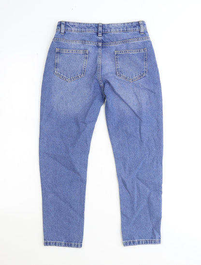 Preworn Girls Blue Cotton Skinny Jeans Size 10-11 Years Regular Zip