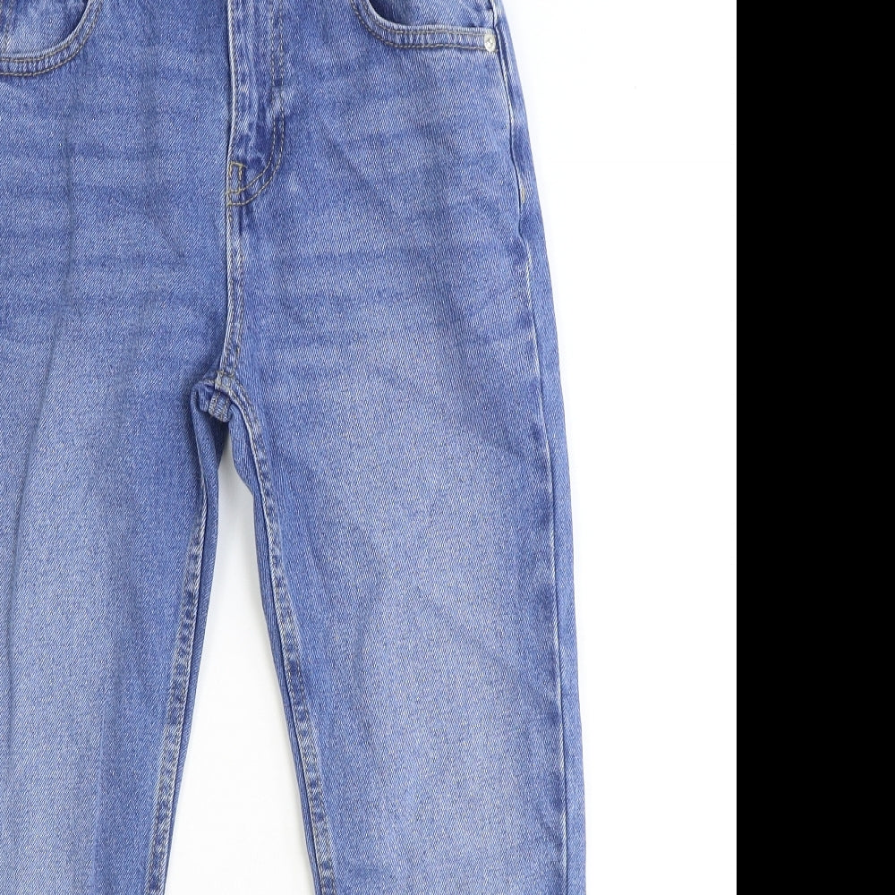 Preworn Girls Blue Cotton Skinny Jeans Size 10-11 Years Regular Zip