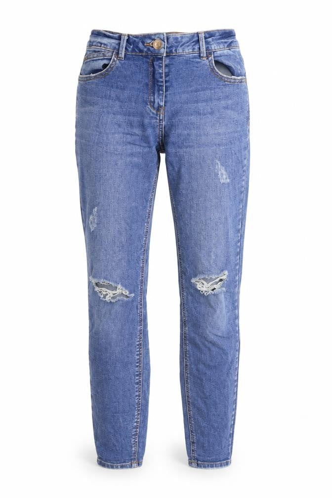 Womens UK Size 8 Denim Regular Fit Straight Blue Jeans