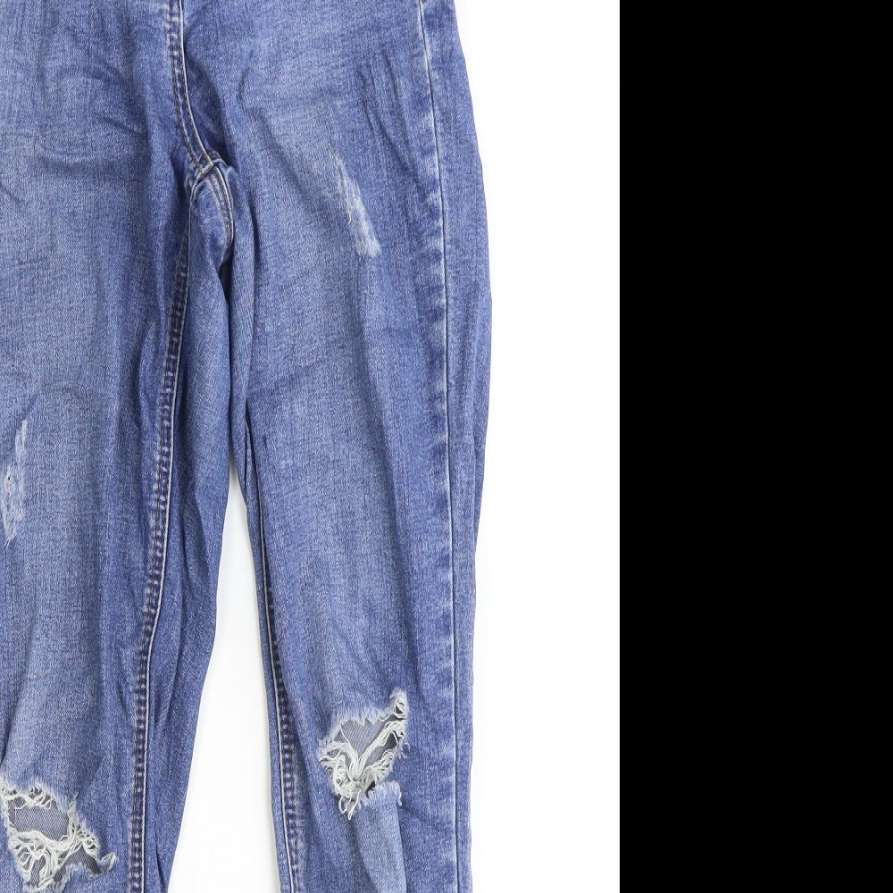 Womens UK Size 8 Denim Regular Fit Straight Blue Jeans