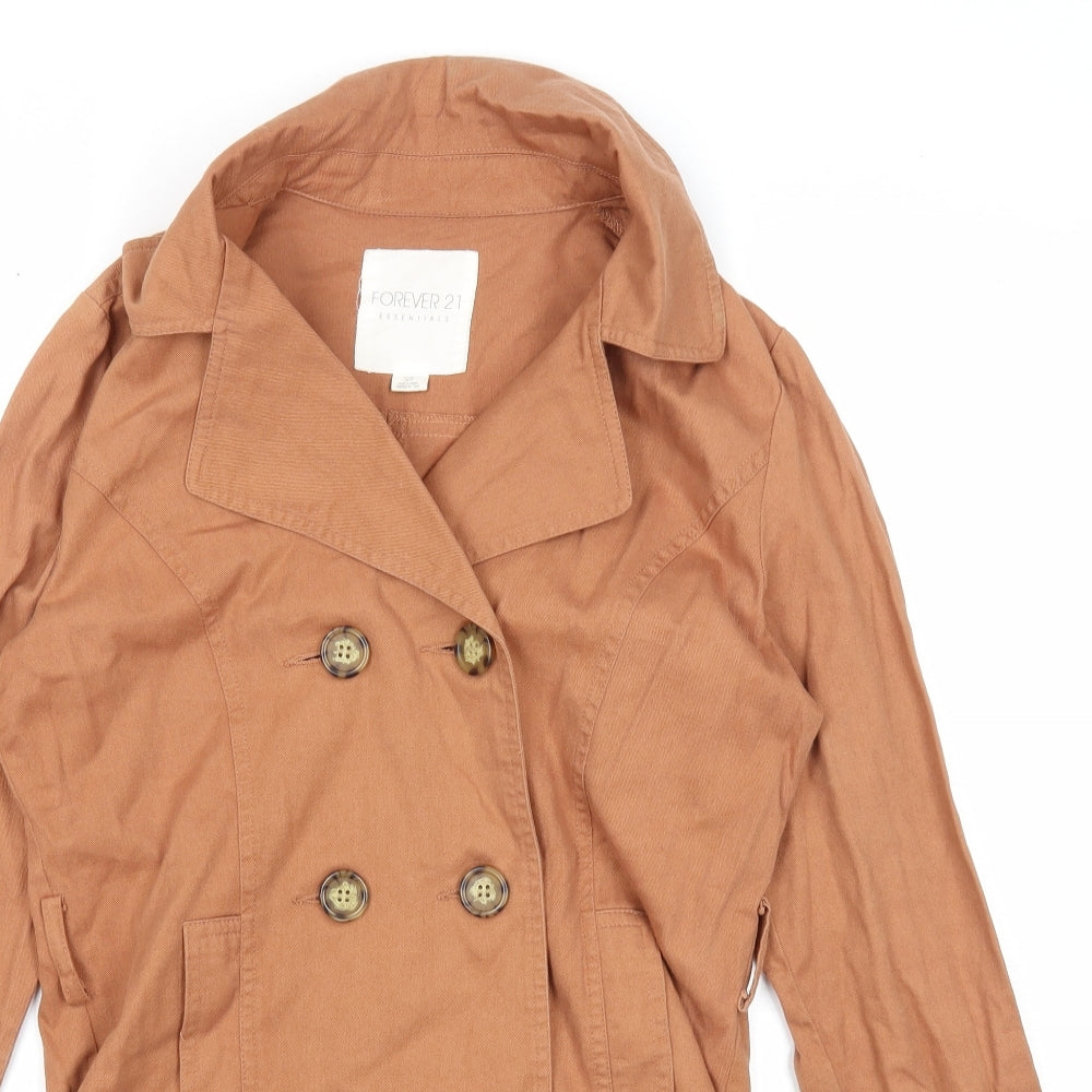 Womens UK Size S FOREVER 21 Beige Pea Coat