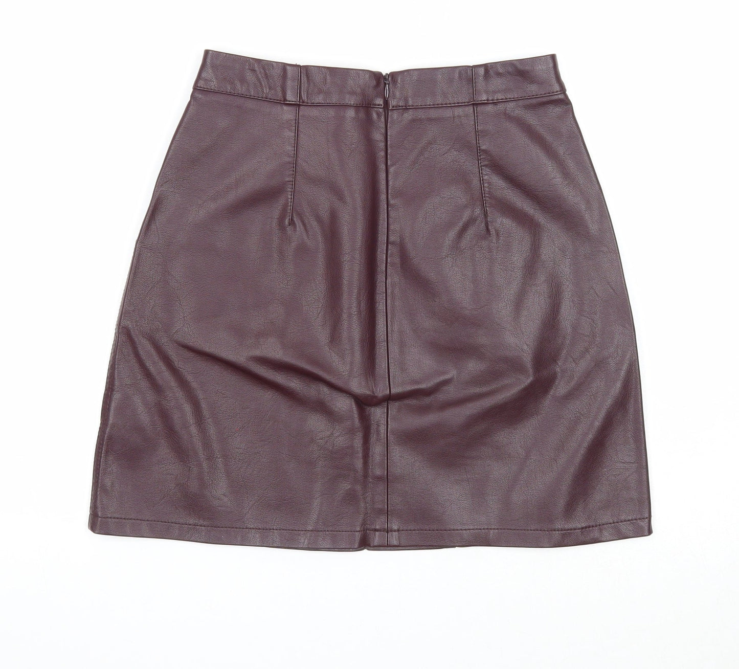 New Look Womens Purple Viscose A-Line Skirt Size 6 Zip