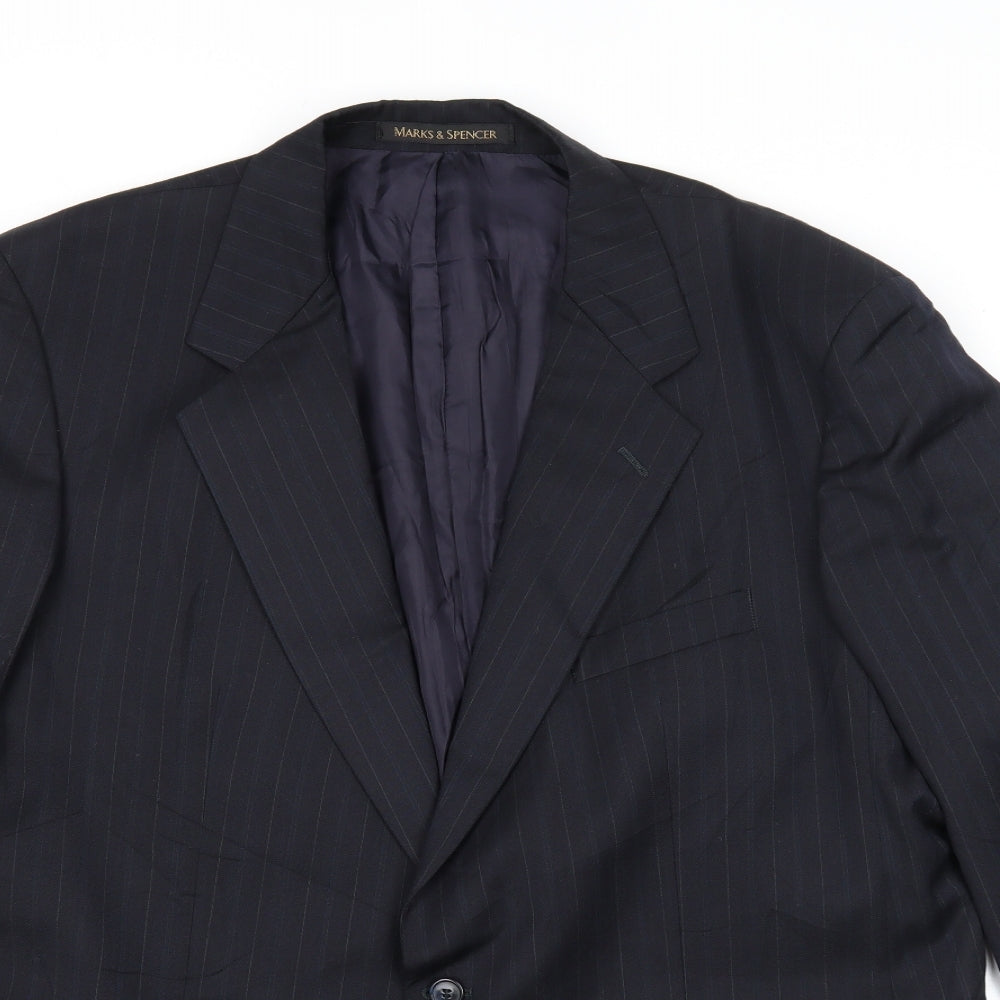 Mens UK Size 46 Marks and Spencer Regular Blue Suit Jacket