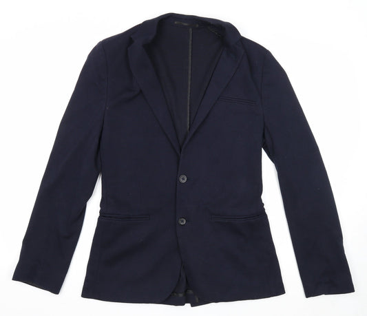 ASOS Mens Blue Polyester Jacket Blazer Size 38 Regular