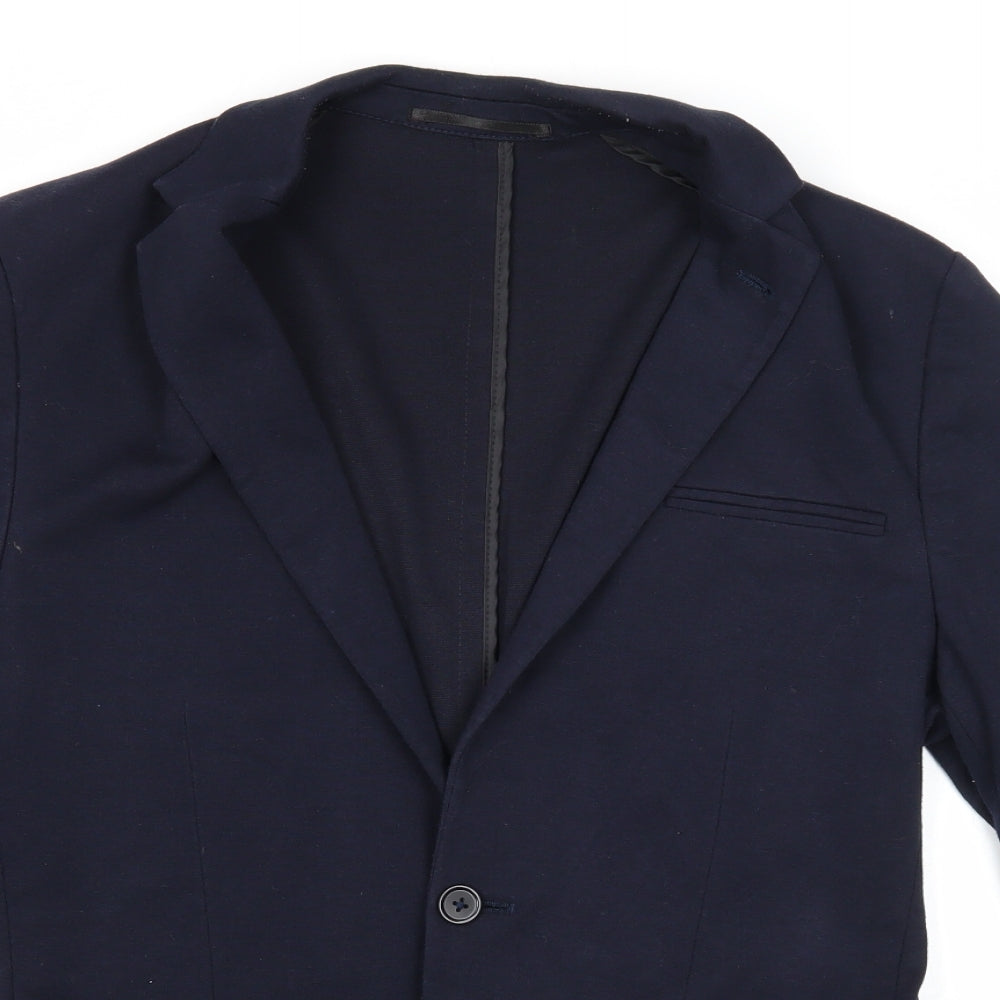ASOS Mens Blue Polyester Jacket Blazer Size 38 Regular