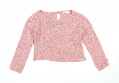 Stay Little Womens Pink Round Neck Cotton Pullover Jumper Size 6