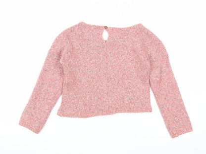 Stay Little Womens Pink Round Neck Cotton Pullover Jumper Size 6