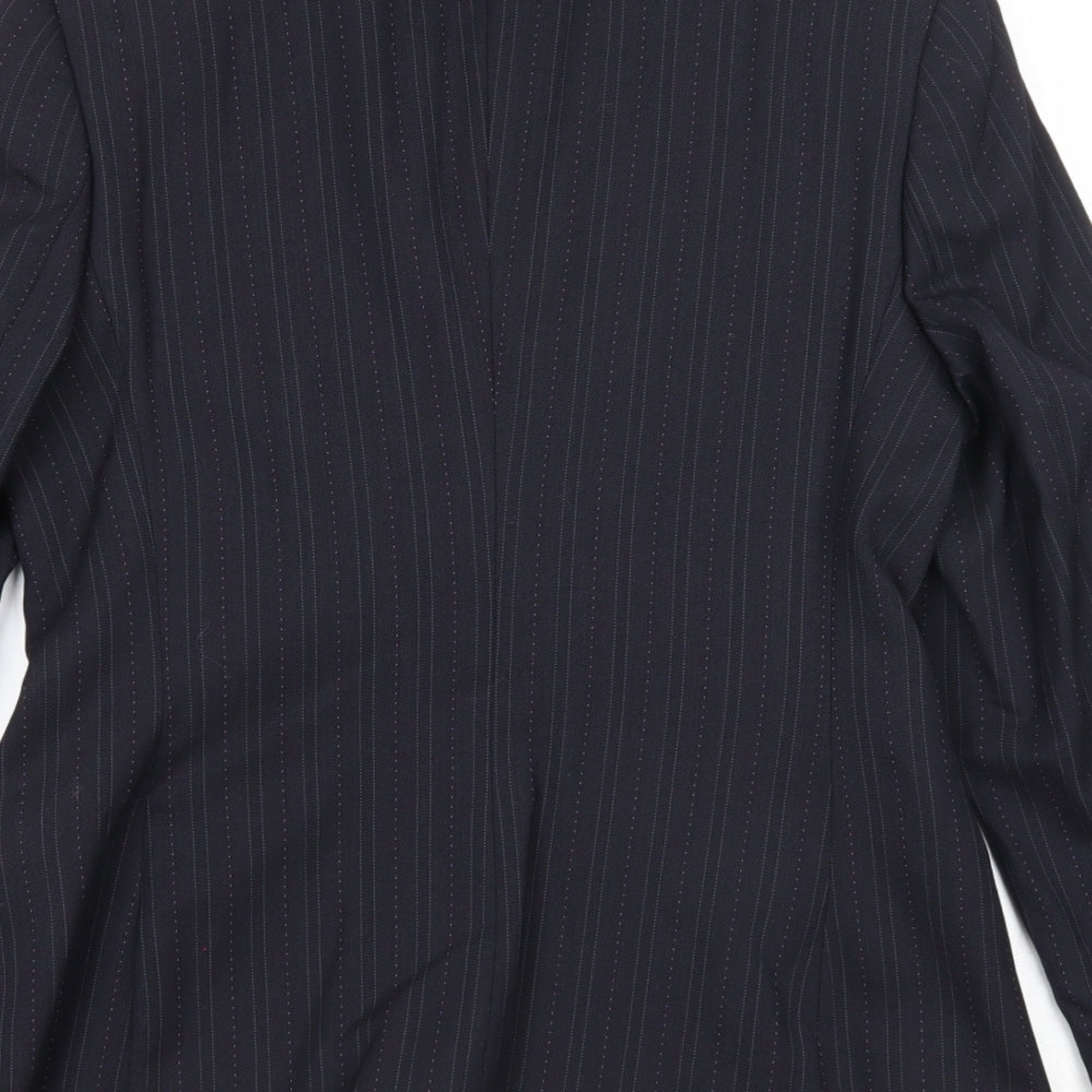 NEXT Womens Blue Striped Wool Jacket Blazer Size 8