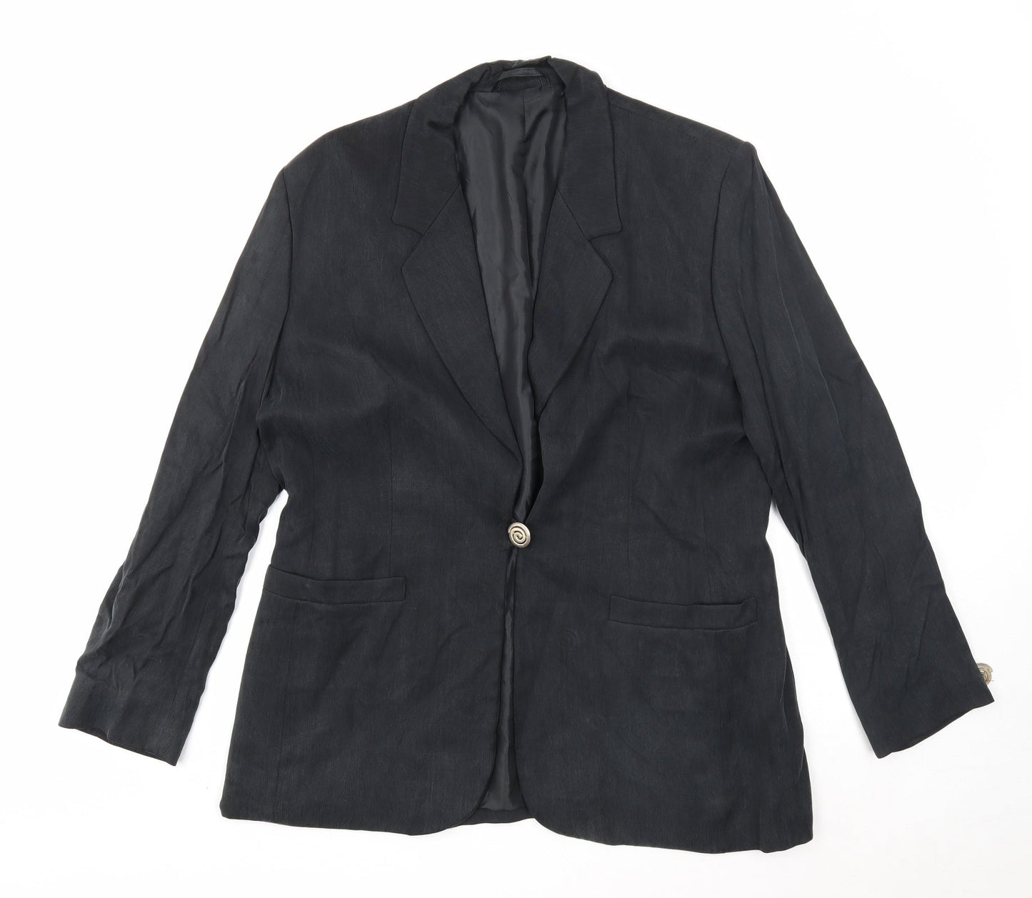 Country Casual Womens Grey Jacket Blazer Size 16 Button