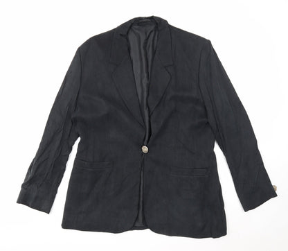 Country Casual Womens Grey Jacket Blazer Size 16 Button
