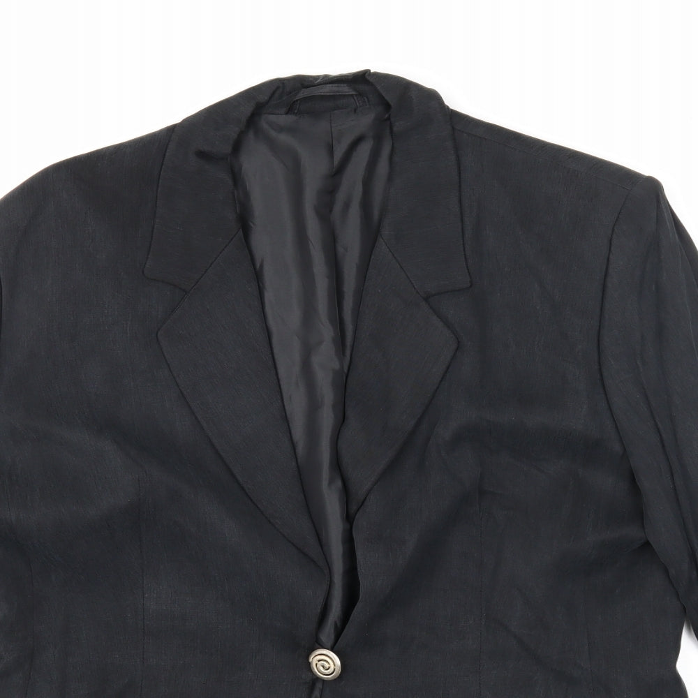 Country Casual Womens Grey Jacket Blazer Size 16 Button