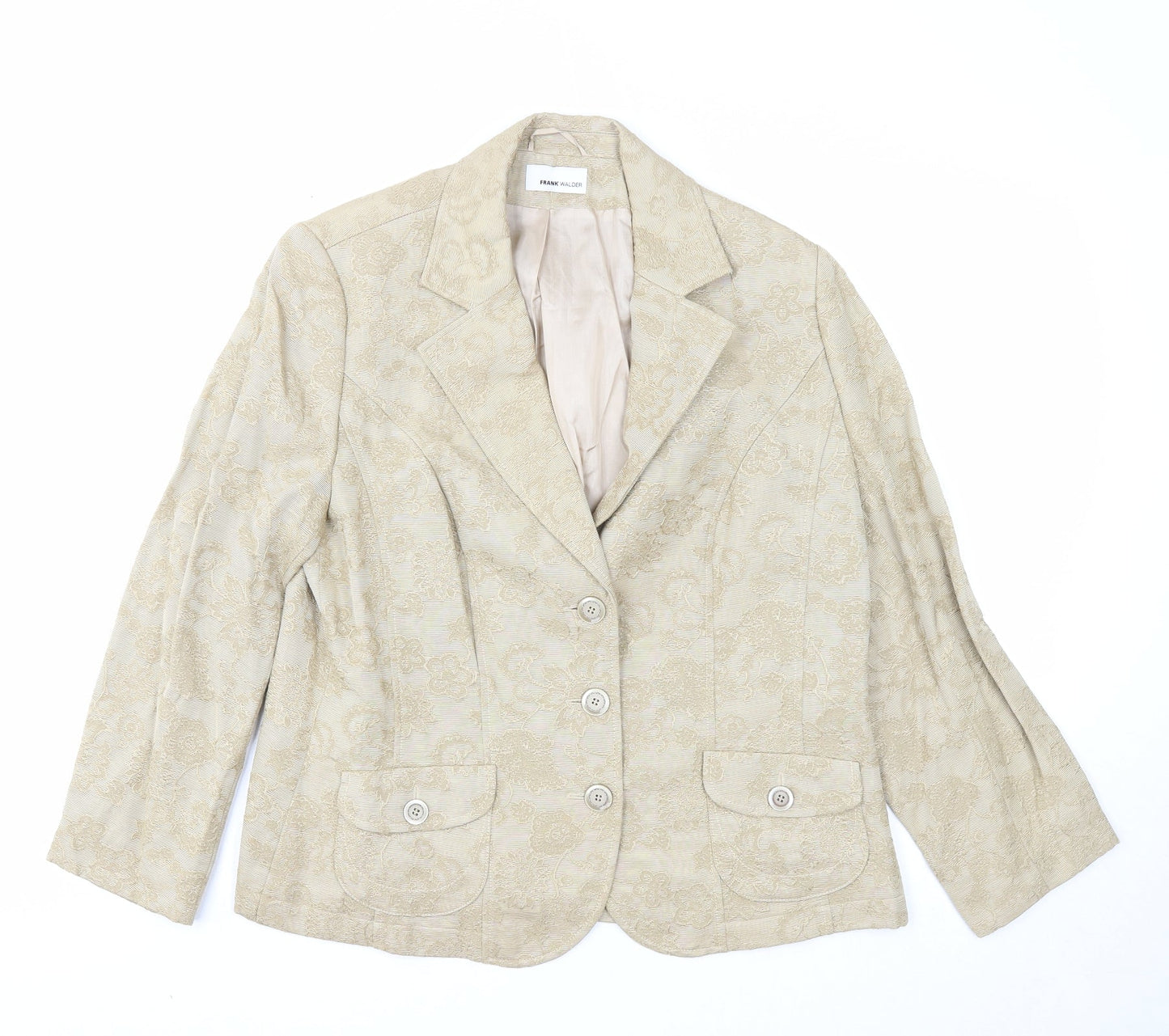 Womens UK Size 16 FRANK WALDER Beige Jacket