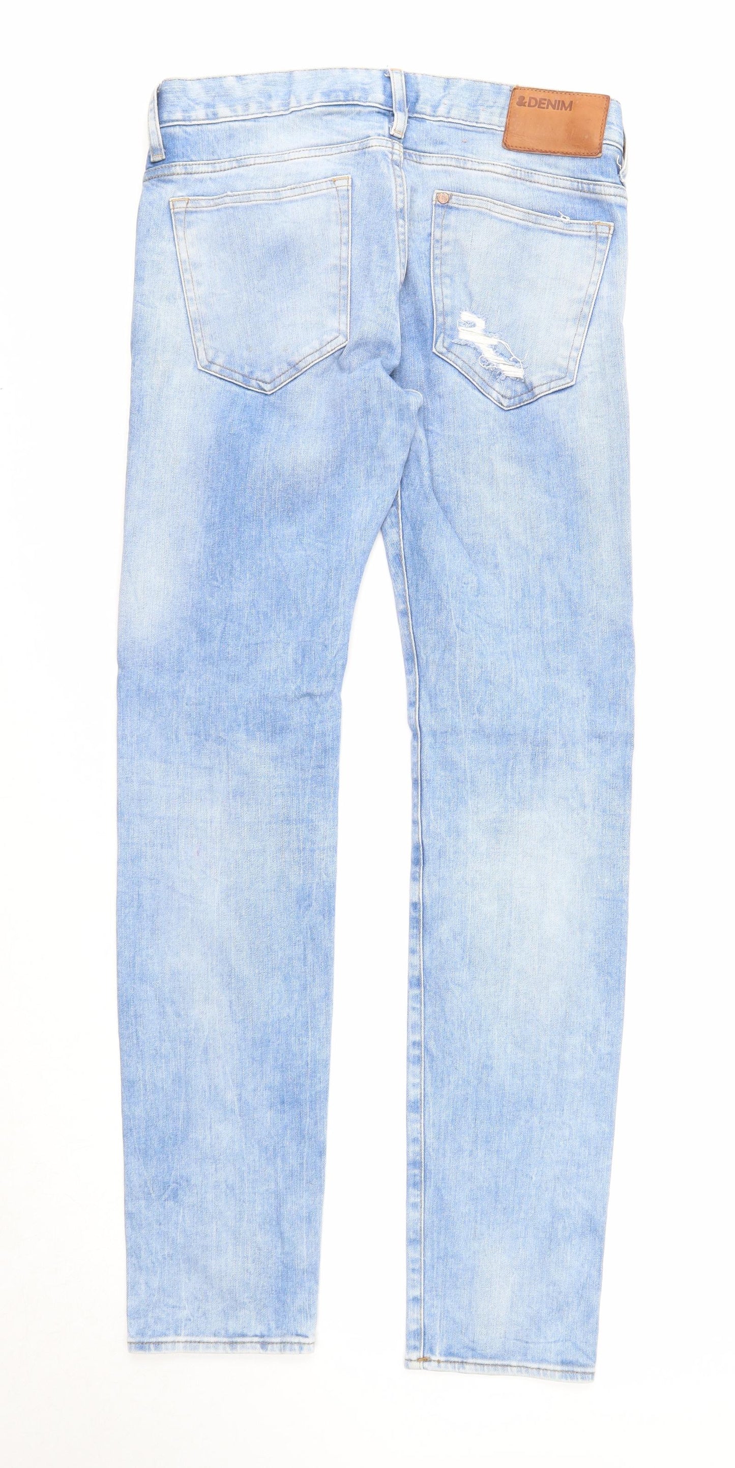 &denim Mens Blue Cotton Straight Jeans Size 29 in L32 in Regular Zip