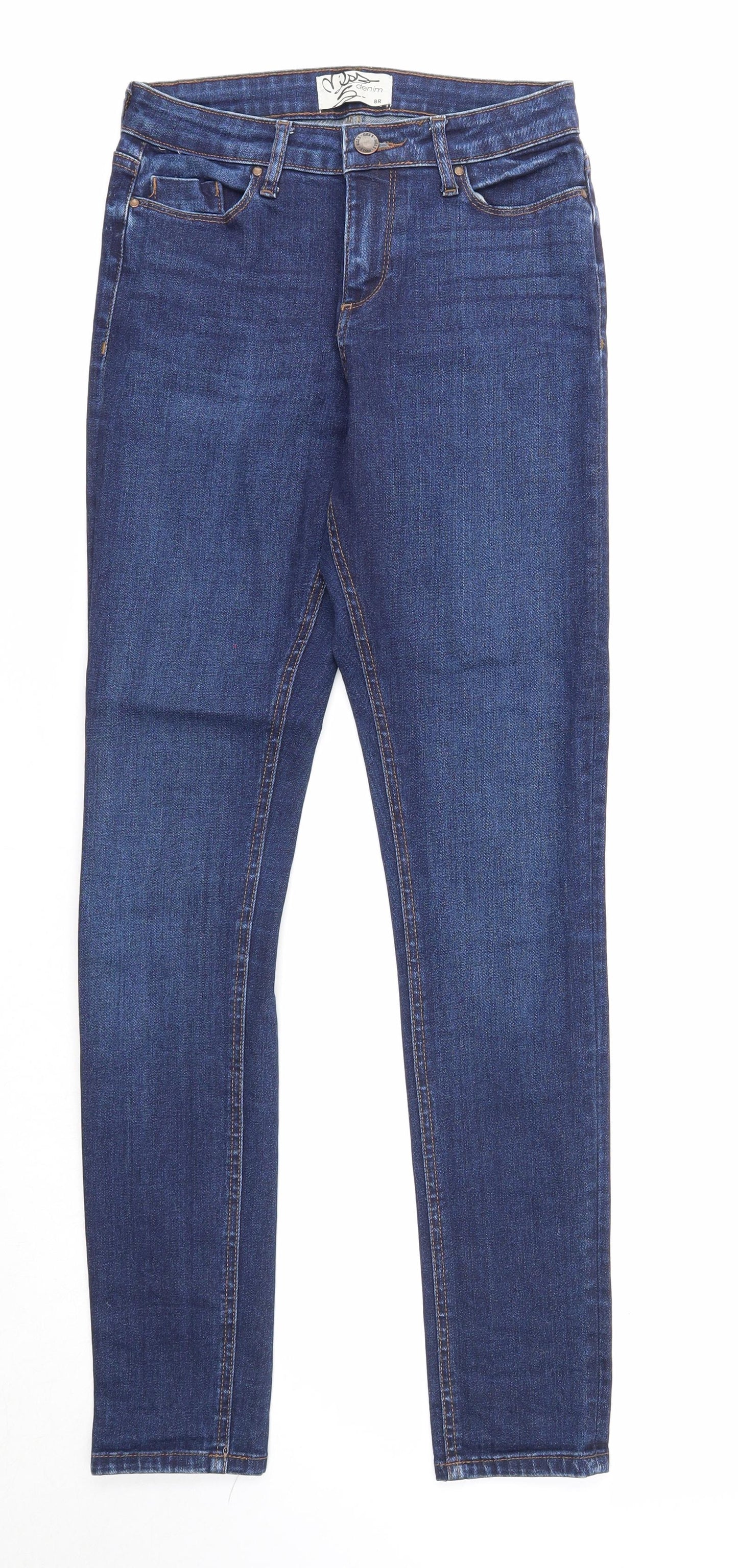 Womens UK Size 8 Miss Denim Regular Fit Straight Blue Jeans
