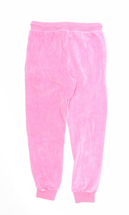 Hype Girls Pink Cotton Jogger Trousers Size 13 Years Regular Drawstring