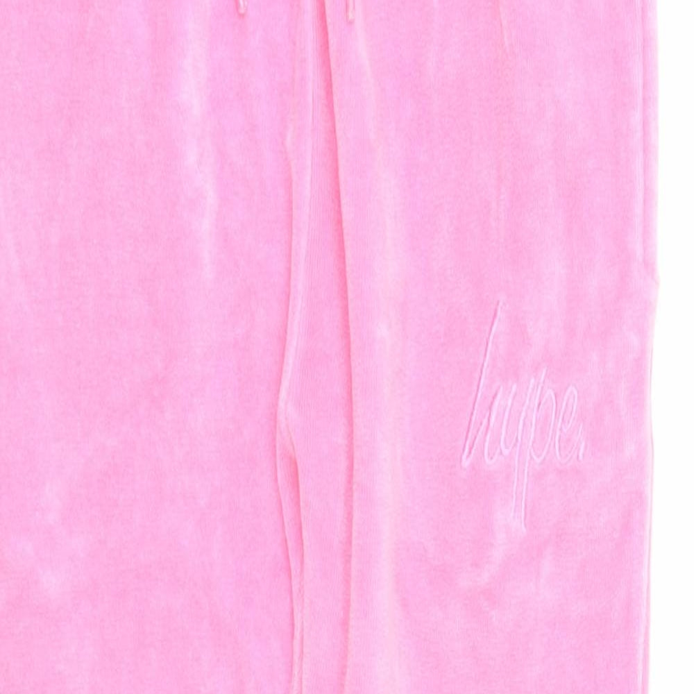 Hype Girls Pink Cotton Jogger Trousers Size 13 Years Regular Drawstring