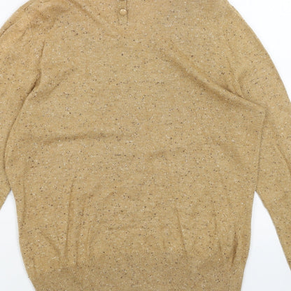 NEXT Womens Beige Scoop Neck Acrylic Pullover Jumper Size 12