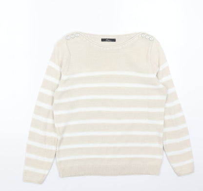 Womens UK Size S BHS Beige Pullover Jumper