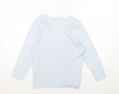 Womens UK Size M Debbie Morgan Blue Pullover Jumper