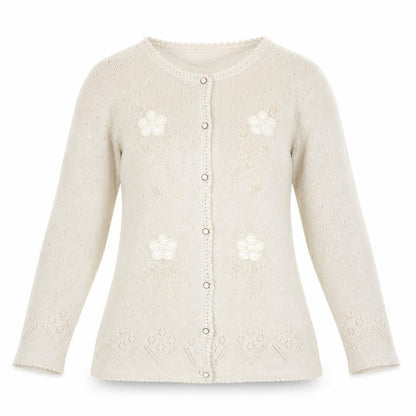 PERFECTA Womens Beige Round Neck Acrylic Cardigan Jumper Size M