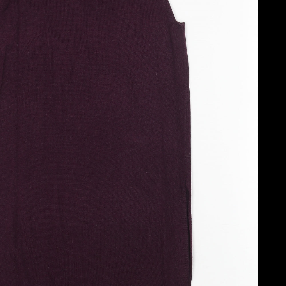 Laura Scott Womens Purple V-Neck Acrylic Vest Jumper Size 10