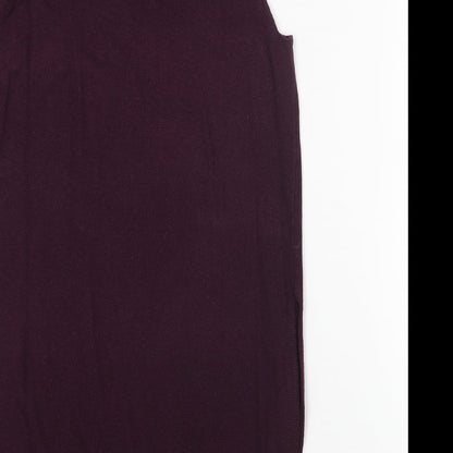 Laura Scott Womens Purple V-Neck Acrylic Vest Jumper Size 10